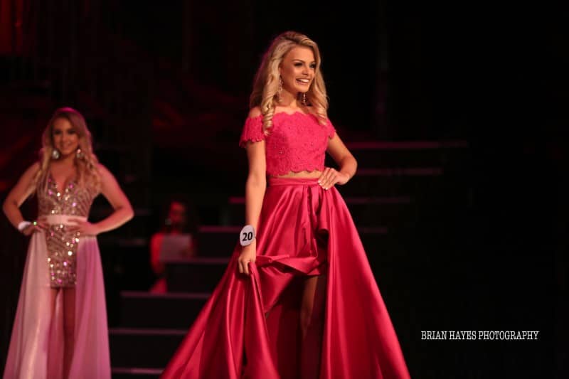 Miss Junior Teen Great Britain 2018, Eddison Holmes-Dennett, on stage at the grand final!