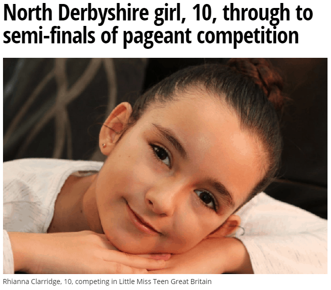 Little Miss Teen GB Semi-Finalist, Rhianna, has made her local headlines!